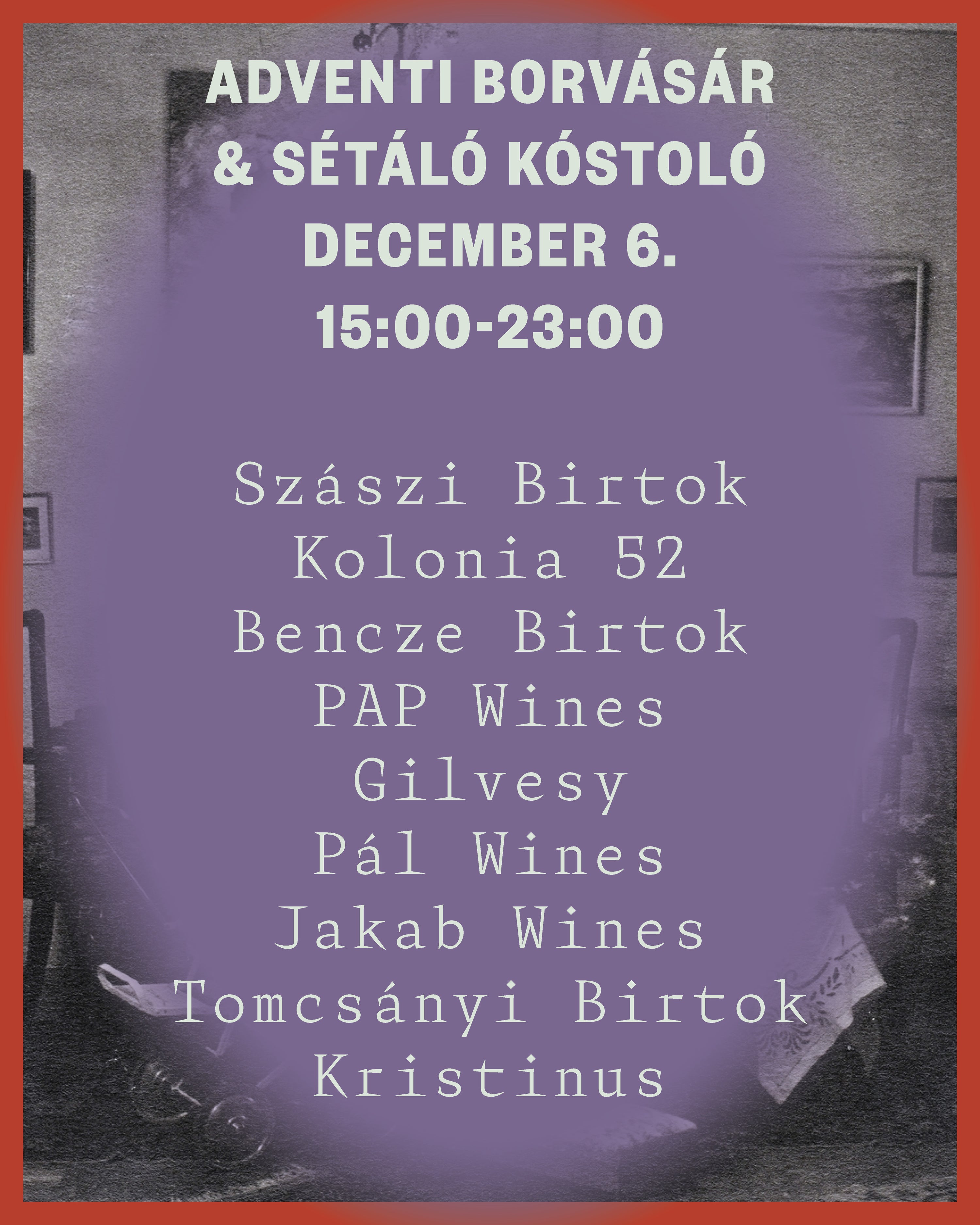 Adventi Borvásár - kóstolójegy